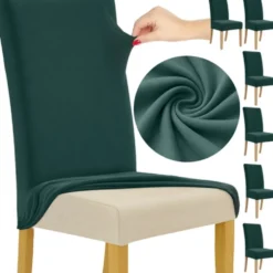 Stolsöverdrag 6-pack Mörkgrön – Stretch Elastiska Skydd 65x40x35 cm