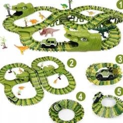 Stor bilbana med dinosaurietema för barn