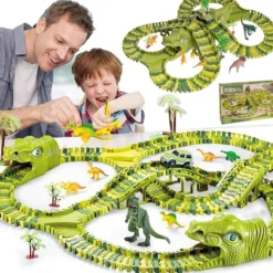 Stor bilbana med dinosaurietema för barn