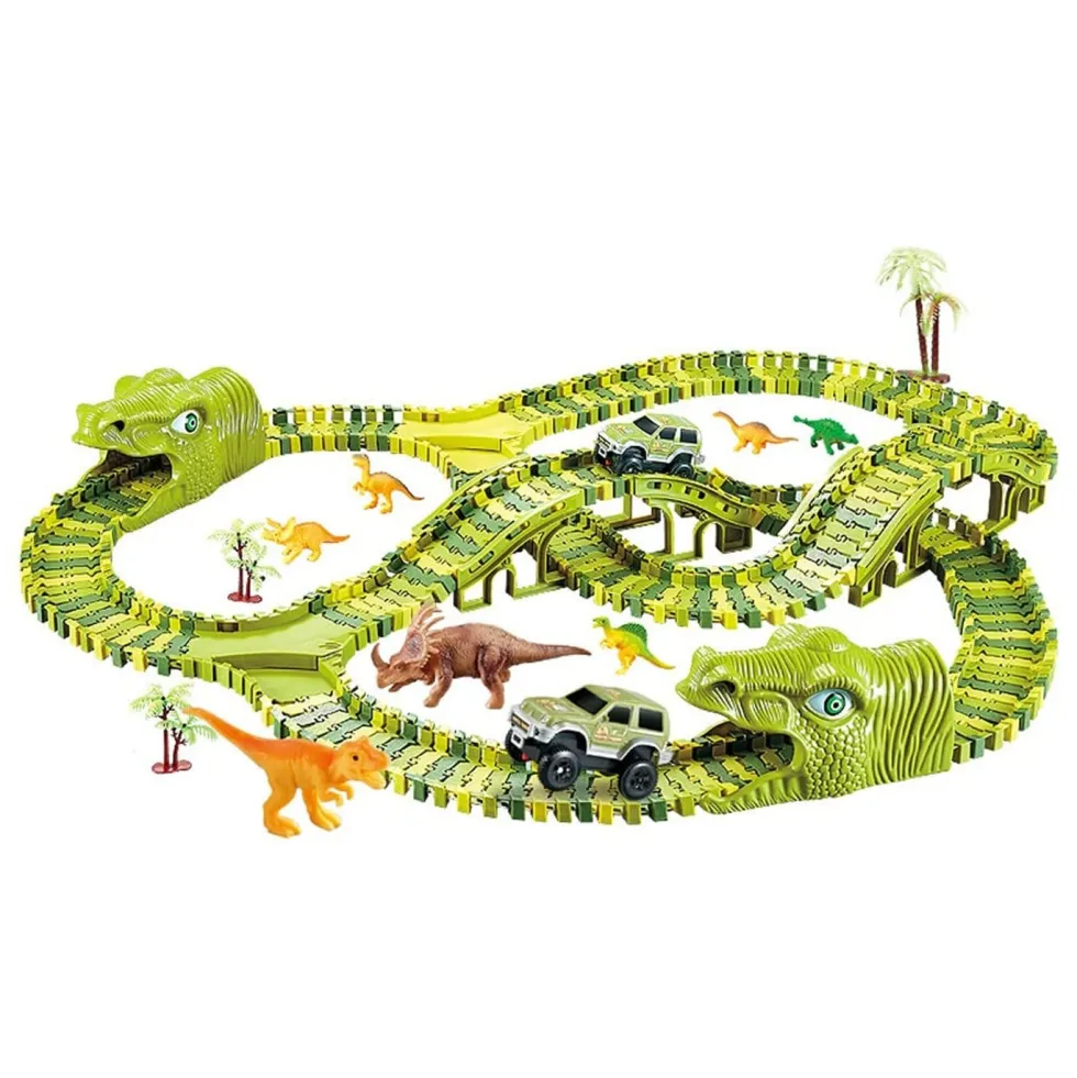 Stor bilbana med dinosaurietema för barn