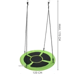 Storknäste gunga 100 cm grön/svart 150 kg väderbeständig inkl kit