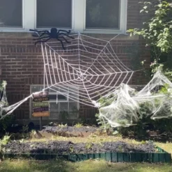 Stor konstgjord spindel 90 cm spännvidd svart Halloween-dekoration