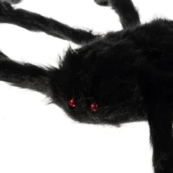Stor konstgjord spindel 90 cm spännvidd svart Halloween-dekoration
