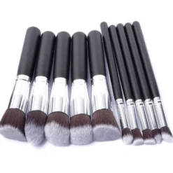 10st Professionella sminkborstar, make up set - Silver