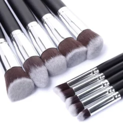 10st Professionella sminkborstar, make up set - Silver