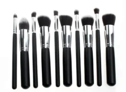 10st Professionella sminkborstar, make up set - Silver