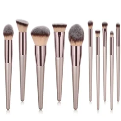10st Professionella sminkborstar, make up set - Rosé
