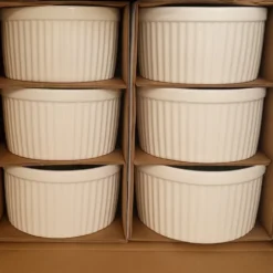 6st Ramekins Keramiska Ungsformar Suffléformar 200ml 90x46 mm