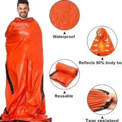 4st Utomhus Emergency Vattentät Thermal Sovsäck Camping Survival Bivvy Sack