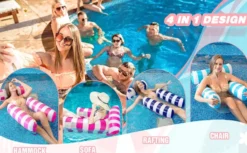 1 st vattenhängmatta fåtölj uppblåsbar flytande badmadrass havsbadring poolpartyleksaksloungesäng för simning