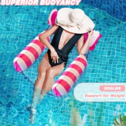 1 st vattenhängmatta fåtölj uppblåsbar flytande badmadrass havsbadring poolpartyleksaksloungesäng för simning