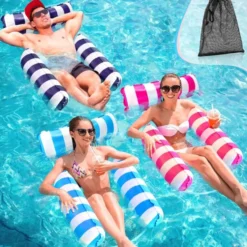 1 st vattenhängmatta fåtölj uppblåsbar flytande badmadrass havsbadring poolpartyleksaksloungesäng för simning