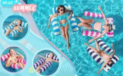 1 st vattenhängmatta fåtölj uppblåsbar flytande badmadrass havsbadring poolpartyleksaksloungesäng för simning