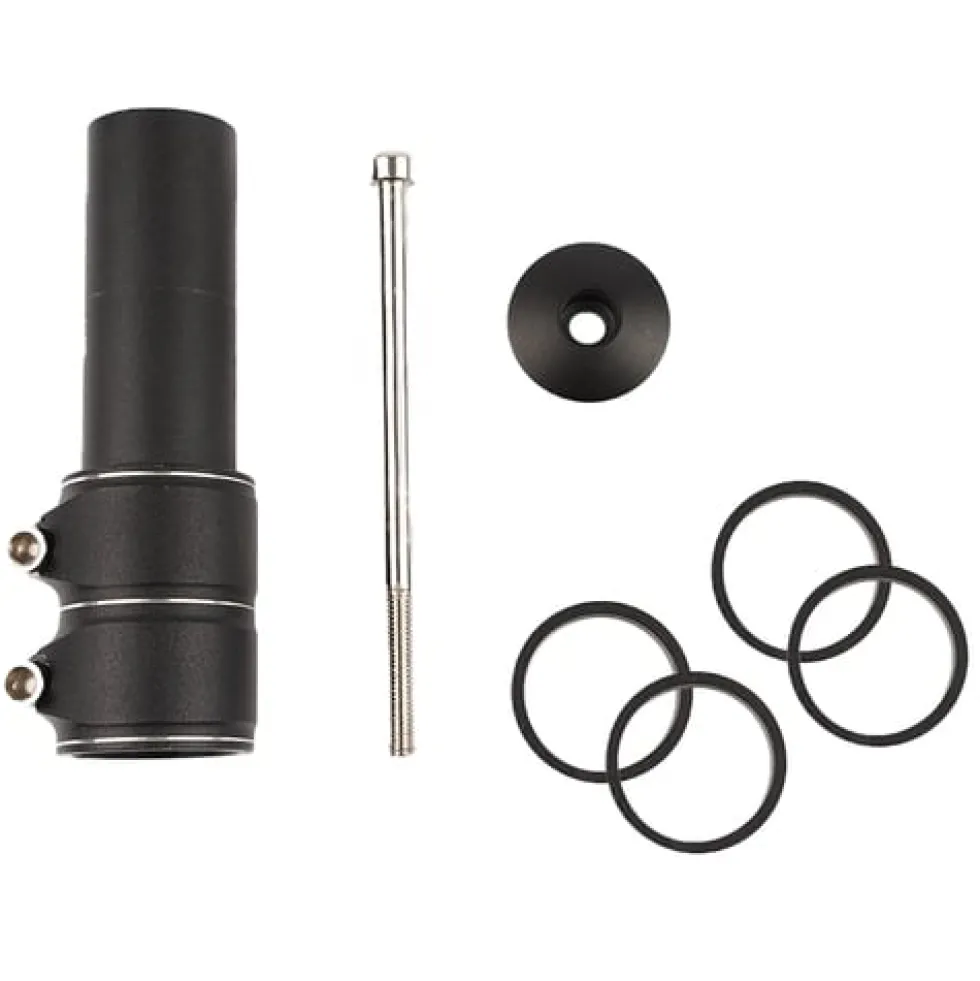 Styrstamsförlängare 28,6 mm (1-1/8) A-head svart, set med ringar
