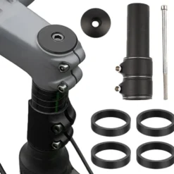 Styrstamsförlängare 28,6 mm (1-1/8) A-head svart, set med ringar