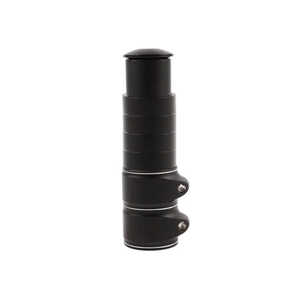 Styrstamsförlängare 28,6 mm (1-1/8) A-head svart, set med ringar