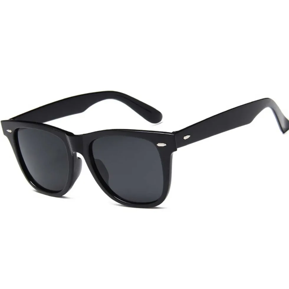 Svarta Wayfarer Solglasögon Svart Glas