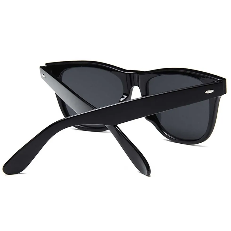 Svarta Wayfarer Solglasögon Svart Glas
