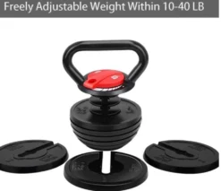 Svart Kettlebell 9kg Justerbar