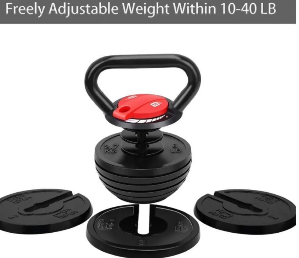 Svart Kettlebell 9kg Justerbar