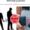 Svart RFID Skydd Plånbok Korthållare 5st Kort (Äkta Läder)