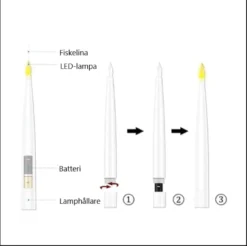 Svävande ljus / LED-ljus med trollstav 12-pack