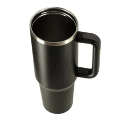 Termosmugg 1,2 L med handtag och sugrör rostfritt stål svart