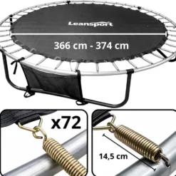 Trampolinmatta 12FT 366-374 cm för 72 fjädrar, reservdel