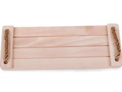 Trädgårdsgunga i trä 40x16 cm med justerbara rep 108,5–192 cm