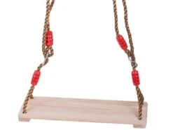 Trädgårdsgunga i trä 40x16 cm med justerbara rep 108,5–192 cm