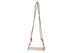 Trädgårdsgunga i trä 40x16 cm med justerbara rep 108,5–192 cm