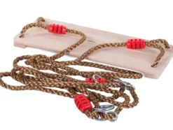 Trädgårdsgunga i trä 40x16 cm med justerbara rep 108,5–192 cm