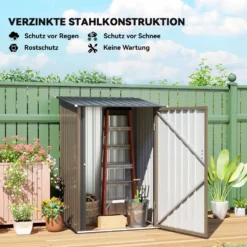 Trädgårdsskjul i stål 100x103x160 cm brun