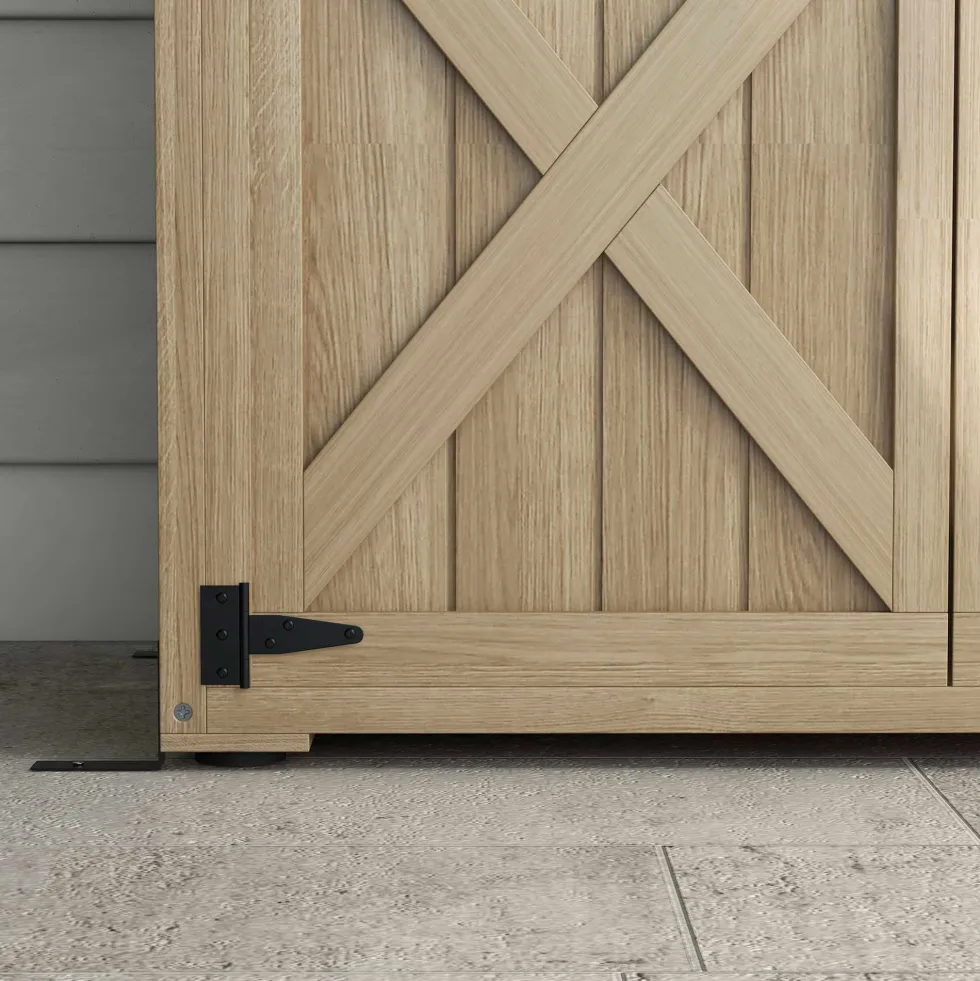 Trädgårdsskjul/verktygsförvaring, 90B x 54,5D x 161/168,5H cm, 2 hyllor, vattentätt bitumentak, tryckimpregnerat furuträ