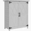 Trädgårdsskjul 75x40x90 cm Verktygsförvaringsskåp med 4 hyllor och 2 dörrar, Grå