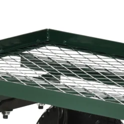Trädgårdsvagn med vadderat handtag och 4 stora hjul, stålram, 150 kg lastkapacitet, 94x48,5x100 cm, grön och svart