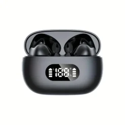 Trådlösa Bluetooth In-Ear Hörlurar med LED-Laddningsetui och Mikrofon Svart