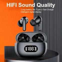 Trådlösa Bluetooth In-Ear Hörlurar med LED-Laddningsetui och Mikrofon Vit