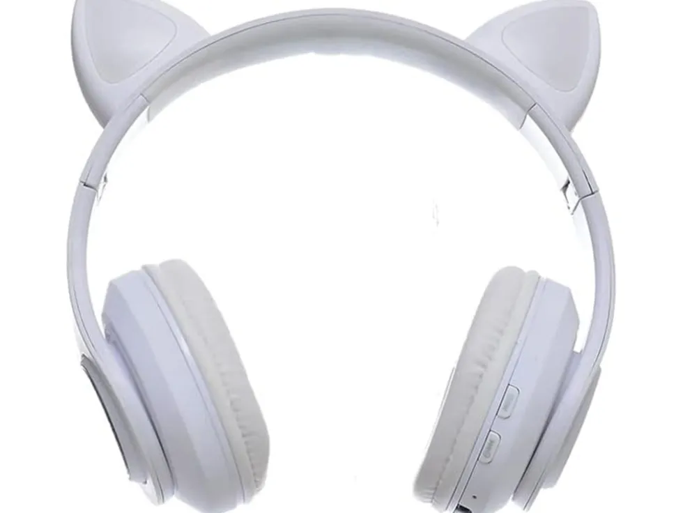 Trådlösa hörlurar med kattöron, Bluetooth och LED-belysning