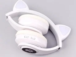 Trådlösa hörlurar med kattöron, Bluetooth och LED-belysning