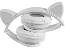Trådlösa hörlurar med kattöron, Bluetooth och LED-belysning