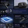 Trådlösa TWS Bluetooth Hörlurar 20 Timmar ANC ENC BT 5.3 Svart