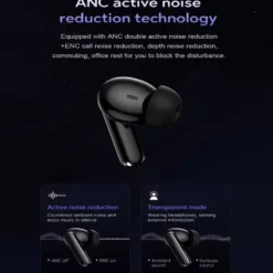 Trådlösa TWS Bluetooth Hörlurar 20 Timmar ANC ENC BT 5.3 Svart
