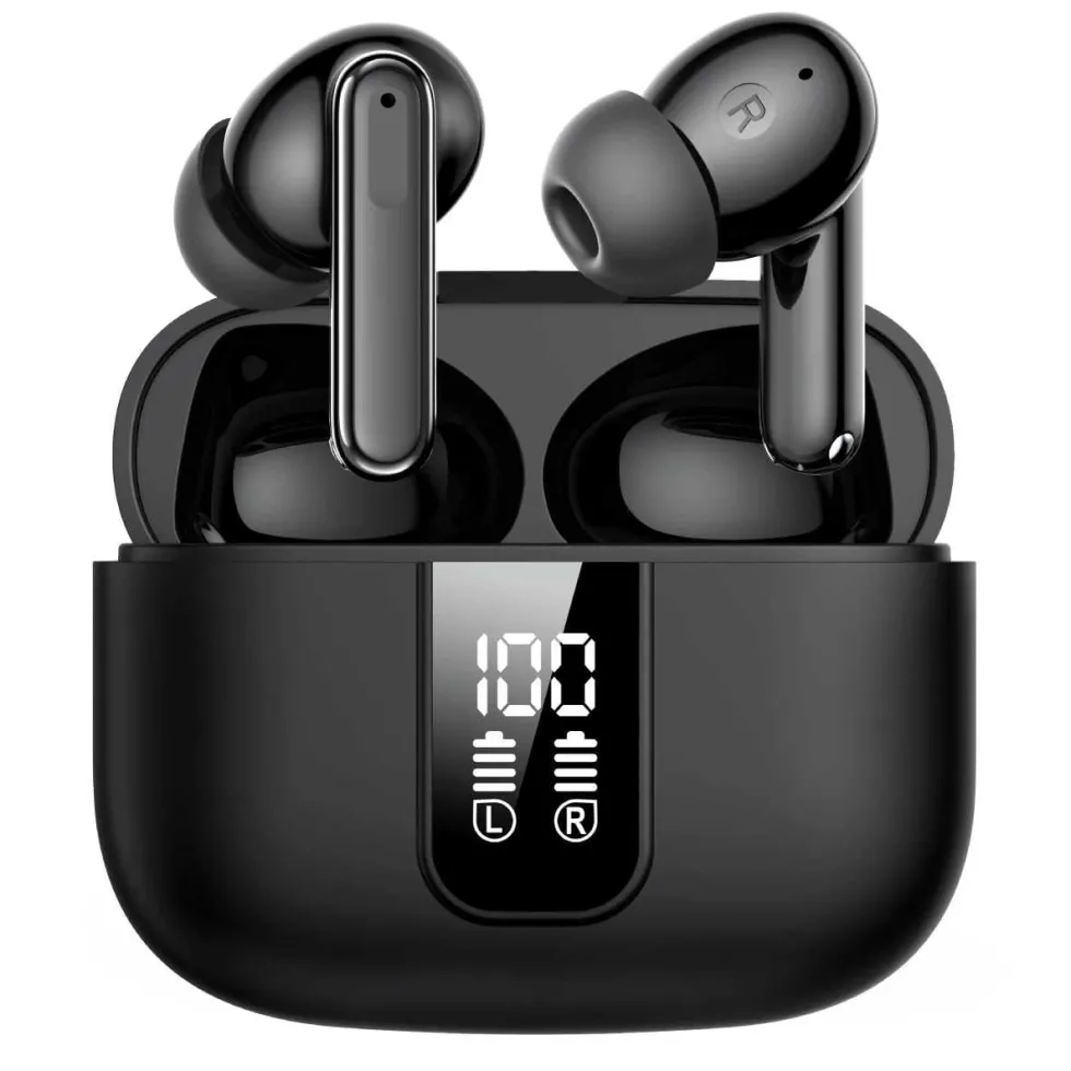 Trådlösa TWS Bluetooth Hörlurar 20 Timmar ANC ENC BT 5.3 Svart