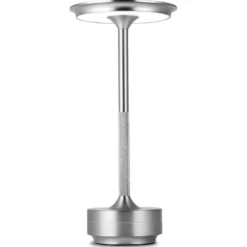 Trådlös Bordslampa i Metall - Uppladdningsbar LED Industriell Design Silver