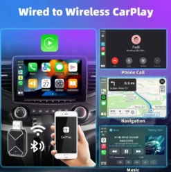 Trådlös CarPlay adapter 2025 - Kompatibel med iPhone IOS & Android