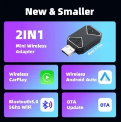 Trådlös CarPlay adapter 2025 - Kompatibel med iPhone IOS & Android