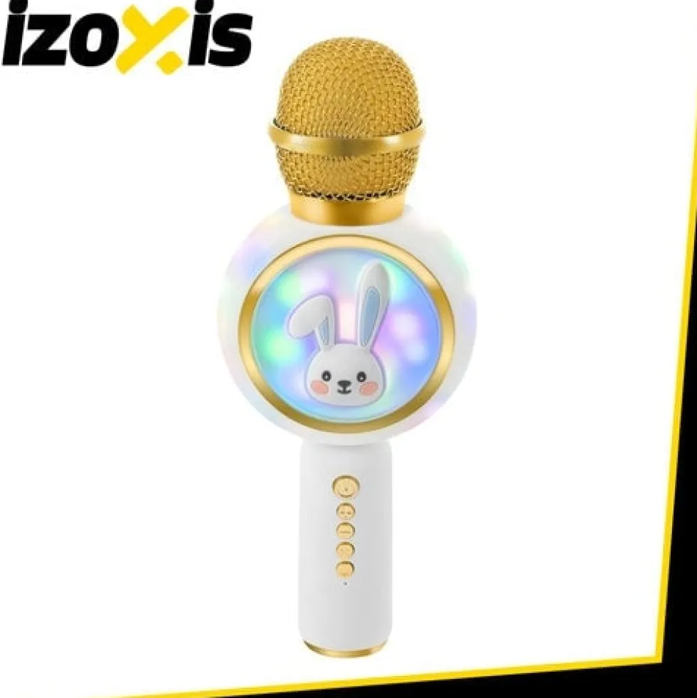 Trådlös karaoke mikrofon för barn Bluetooth 5.1 5W LED vit