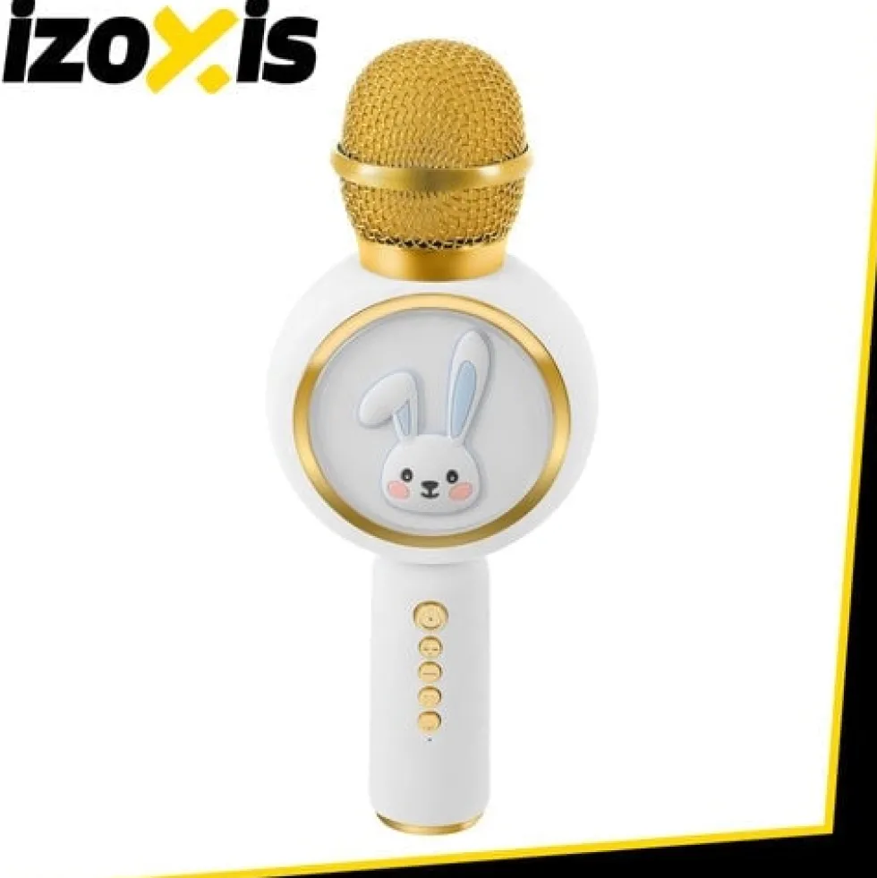 Trådlös karaoke mikrofon för barn Bluetooth 5.1 5W LED vit