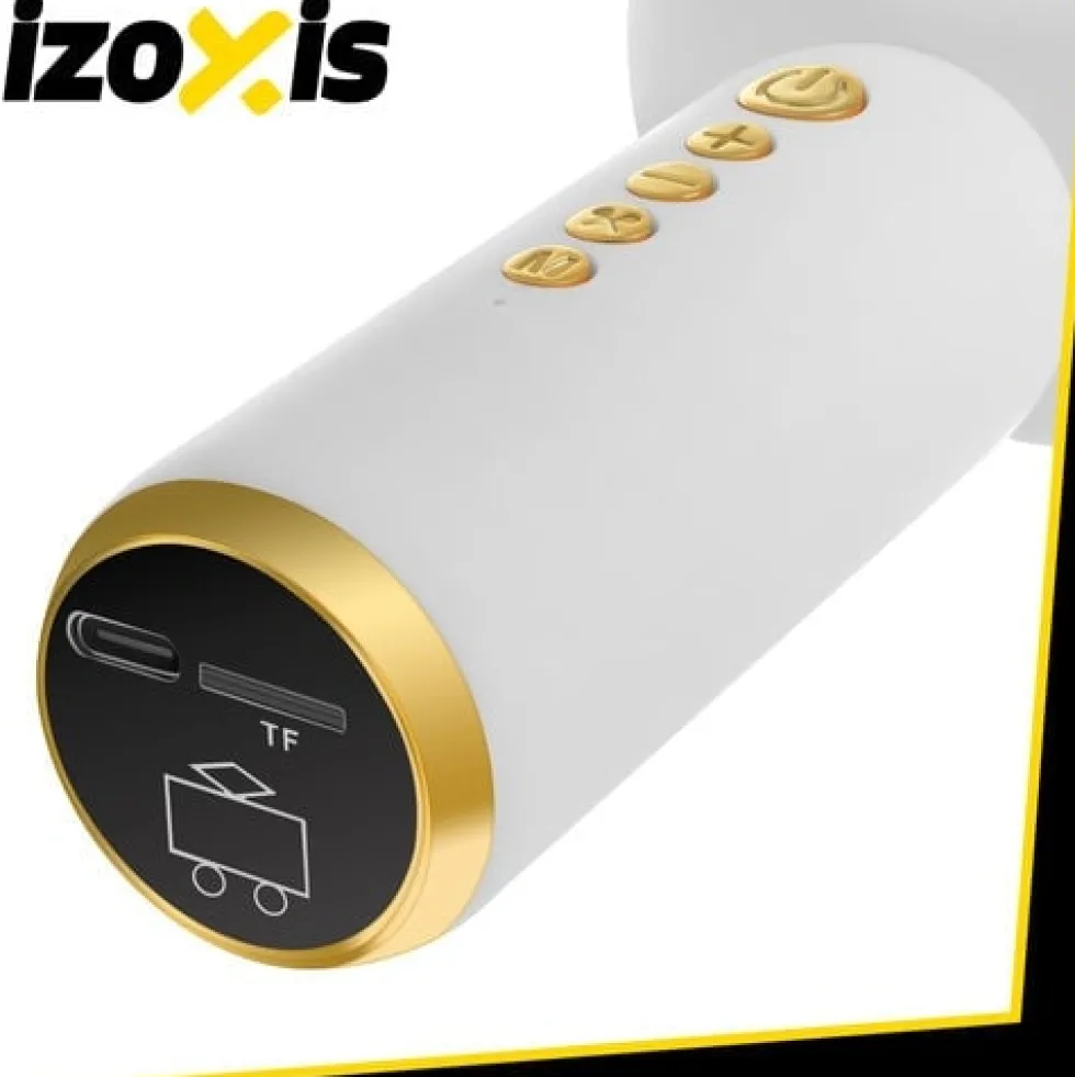 Trådlös karaoke mikrofon för barn Bluetooth 5.1 5W LED vit